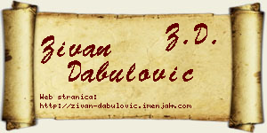 Živan Dabulović vizit kartica